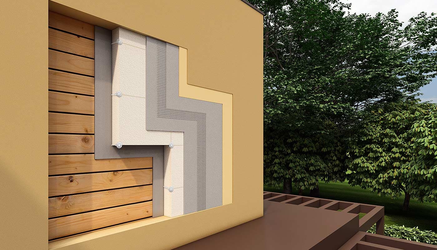 Stratigrafia del sistema a cappotto con rivestimento